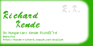 richard kende business card